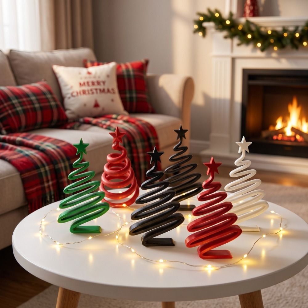 3D Printing Xmas Ideas - 3D-geprinte kerstfiguur in spiraalvorm, decoratie voor