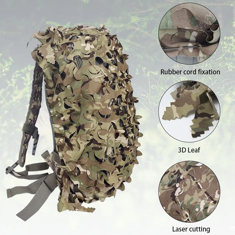3D Printing Laser Cutting - 3D Bionische Bladvormige Camouflage Rugzakhoes 60L
