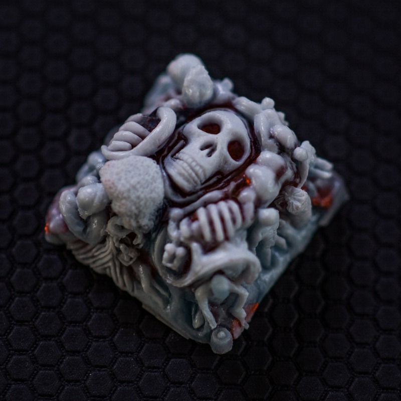 3D Printing Keyboard - Gameboy Custom Skeleton Resin Keycaps voor