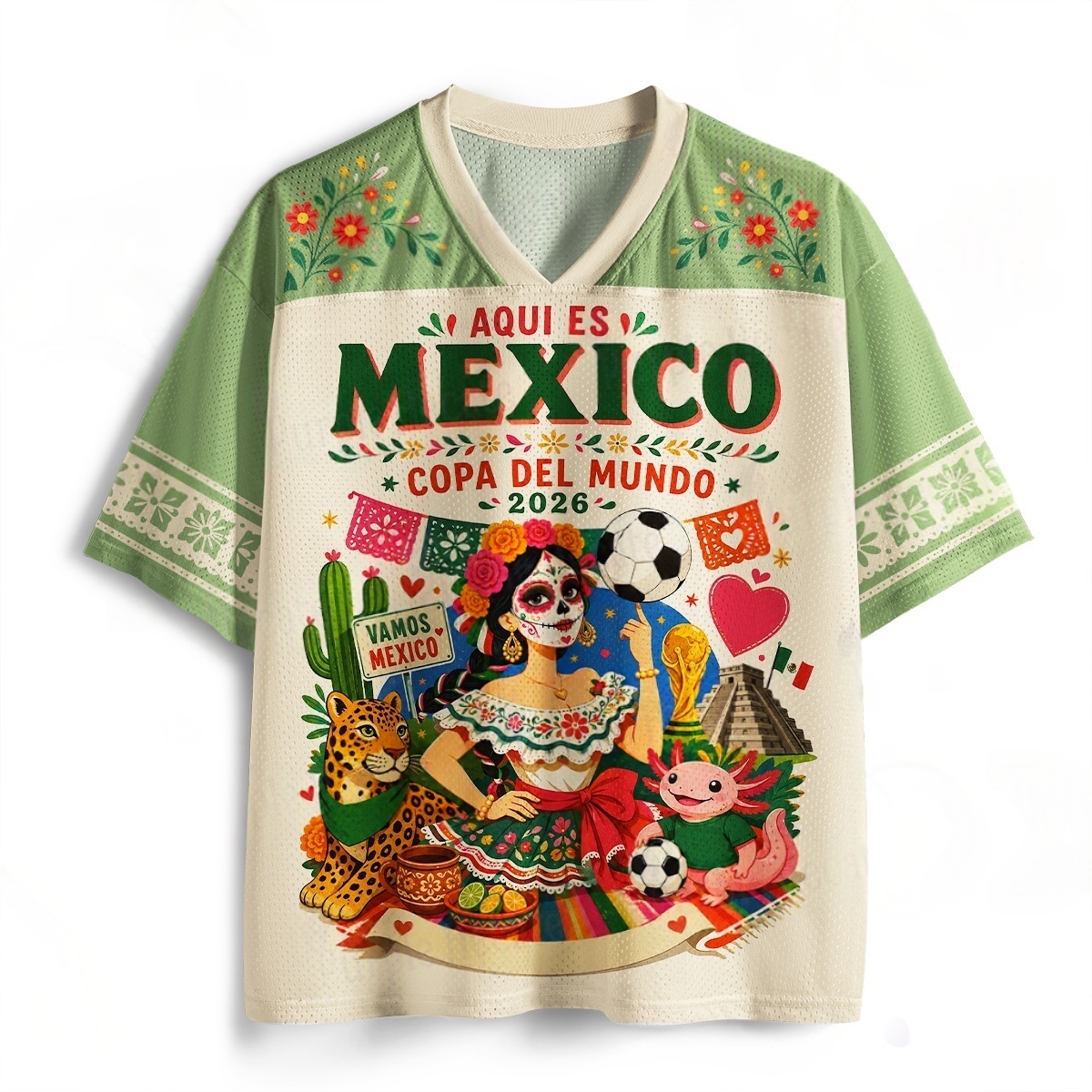 3D Printing Kpop - Retro Mexicaanse folkstijl voetbal-honkbalshirt Casual sportshirt