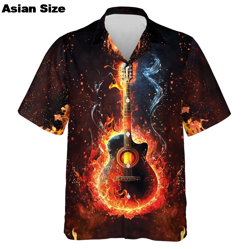 Shirts Voor Mannen Muziek Gita - 3D Printing Guitar recensie en prijs