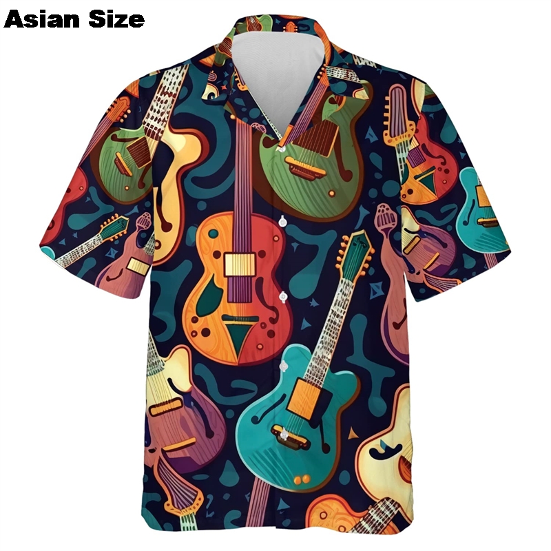 Shirts Voor Mannen Muziek Gita - 3D Printing Guitar recensie en prijs