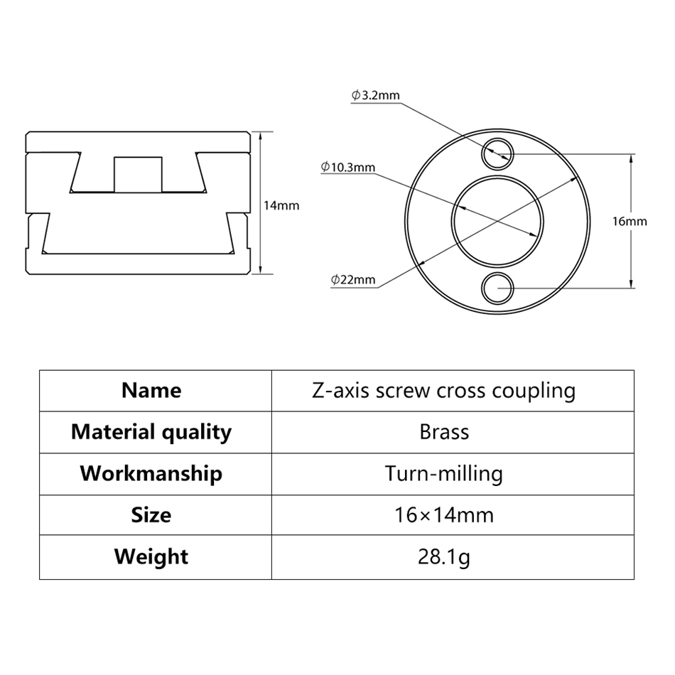 KINGROON 16mm Oldham Koppeling - 3D Printing Z Axis recensie en prijs